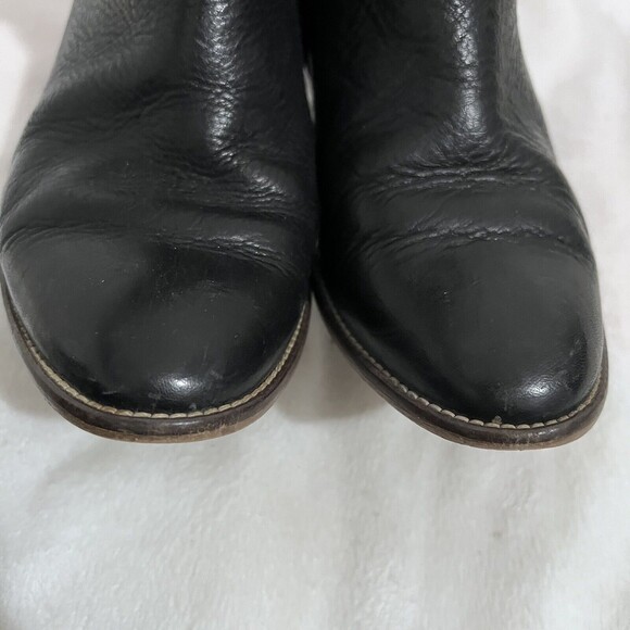 Madewell The Billie Boot Size 6.5 Black Leather Block Heel Boho Western Rodeo - Picture 4 of 14